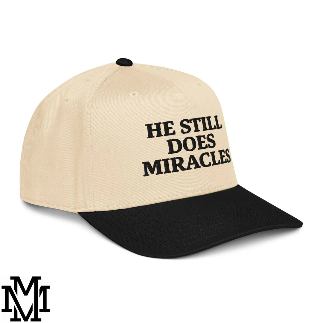 He Still Does Miracles Embroidered Baseball Snapback Hat - Black Natural