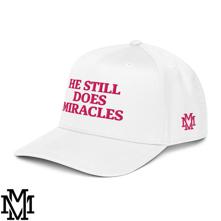 He Still Does Miracles Embroidered Baseball Snapback Hat - White