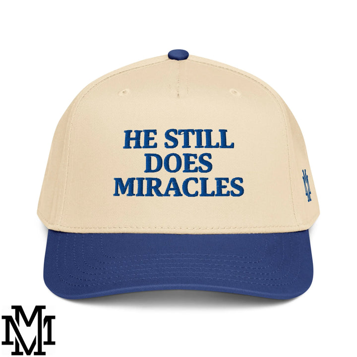 He Still Does Miracles Embroidered Baseball Snapback Hat - Royal Natural