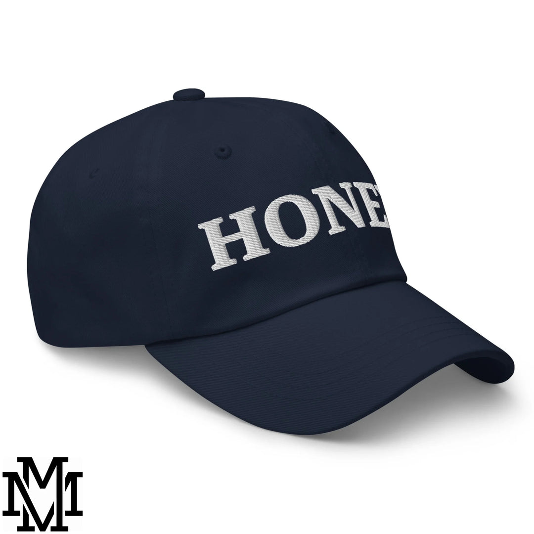 Honey Embroidered Unstructured Dad Hat - Navy