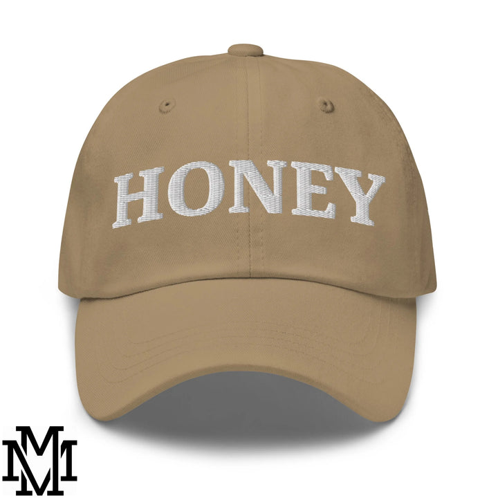 Honey Embroidered Unstructured Dad Hat - Khaki