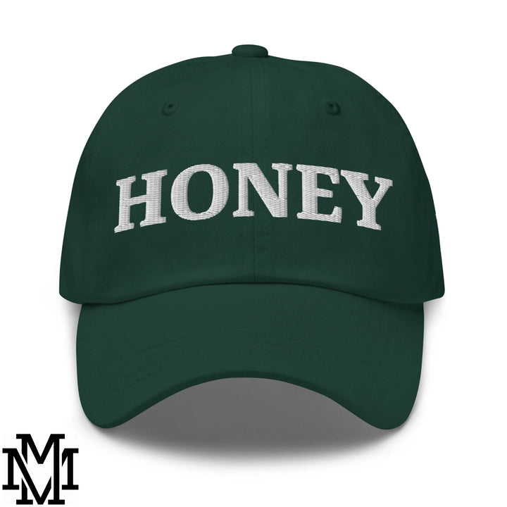 Honey Embroidered Unstructured Dad Hat - Spruce