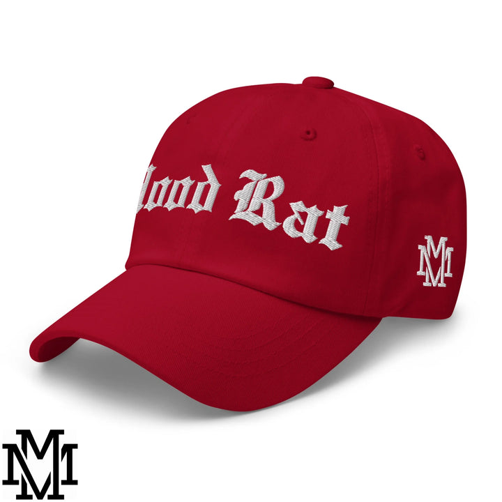 Hood Rat Embroidered Unstructured Dad Hat - Cranberry