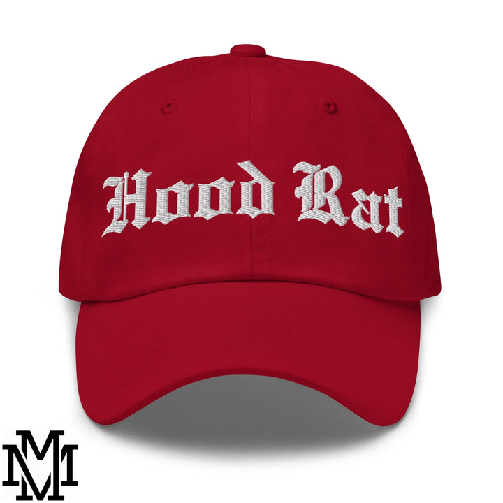 Hood Rat Embroidered Unstructured Dad Hat - Cranberry