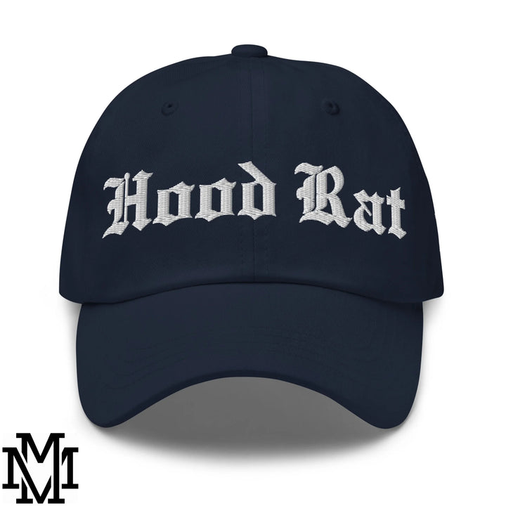 Hood Rat Embroidered Unstructured Dad Hat - Navy