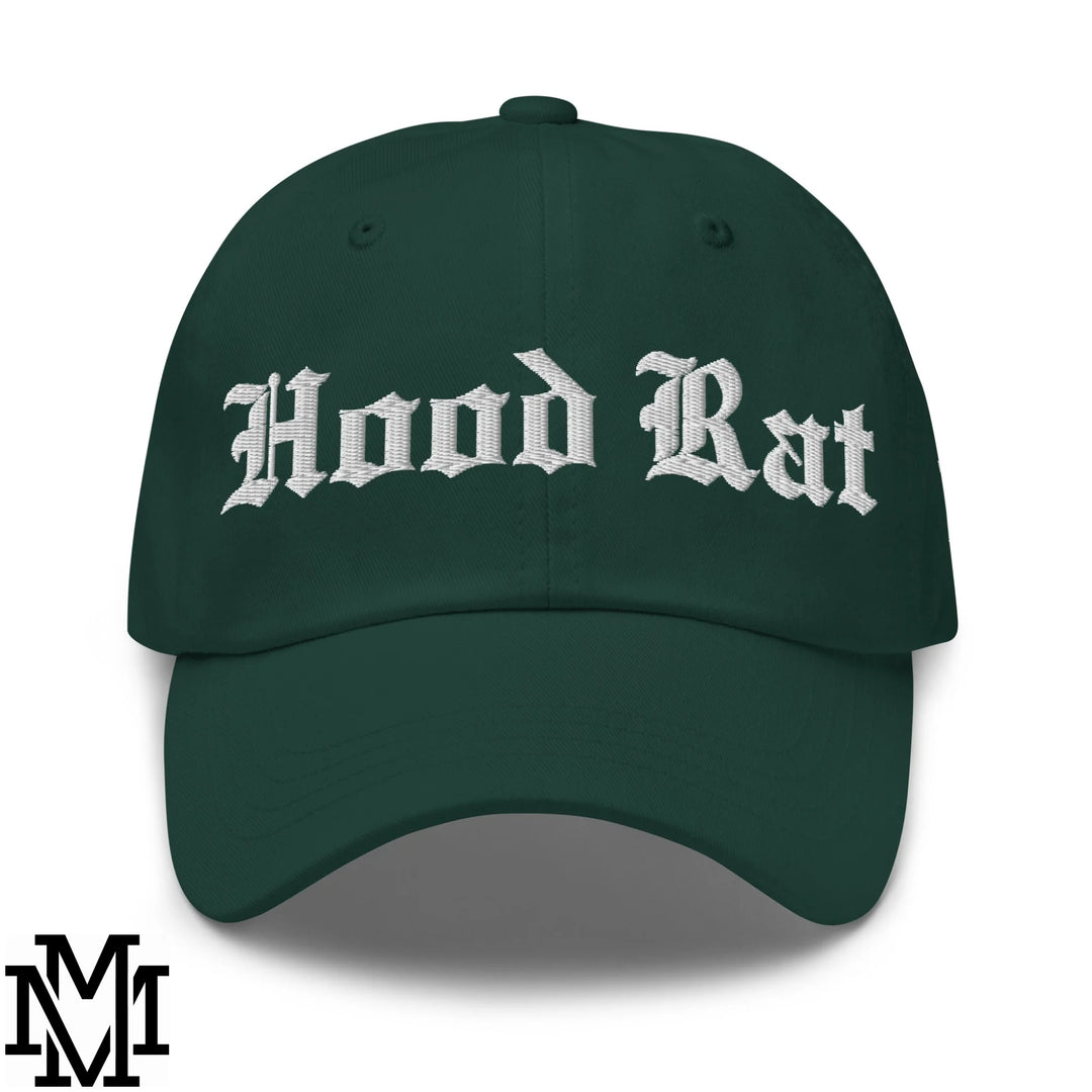 Hood Rat Embroidered Unstructured Dad Hat - Spruce