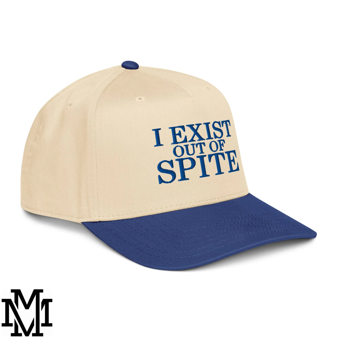 I Exist Out of Spite Embroidered Baseball Snapback Hat - Royal Natural