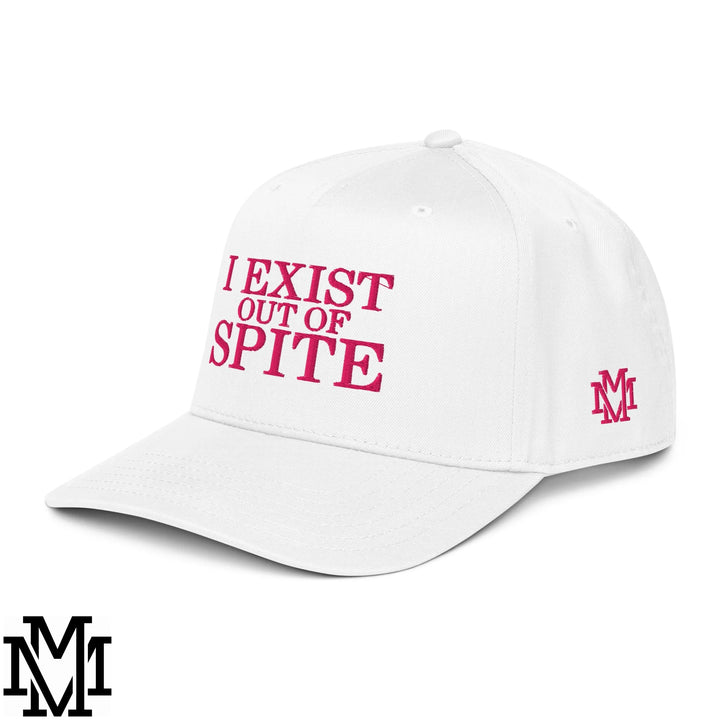 I Exist Out of Spite Embroidered Baseball Snapback Hat - White