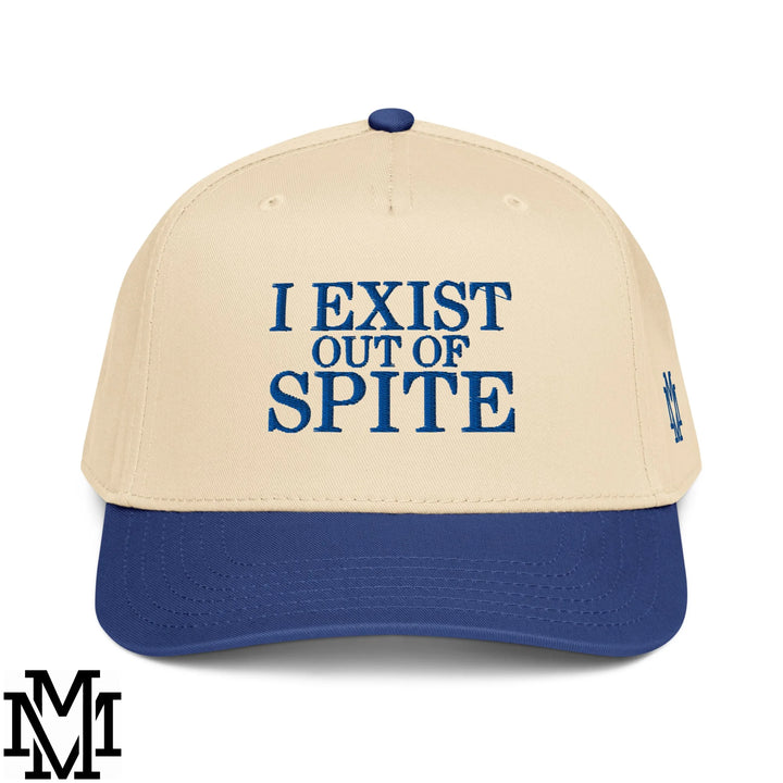 I Exist Out of Spite Embroidered Baseball Snapback Hat - Royal Natural