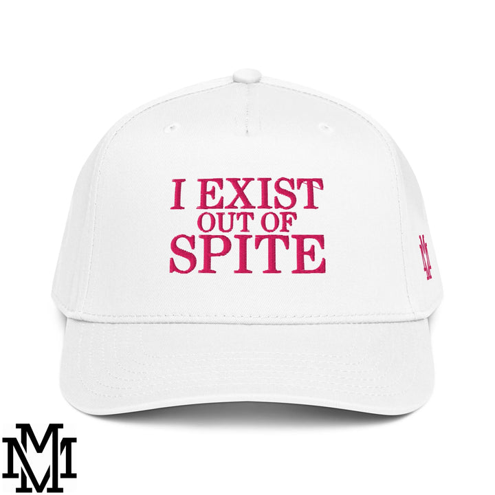 I Exist Out of Spite Embroidered Baseball Snapback Hat - White