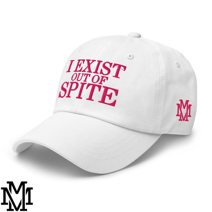 I Exist Out of Spite Embroidered Unstructured Dad Hat - White