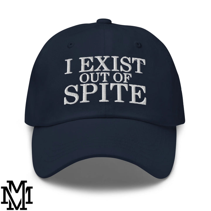 I Exist Out of Spite Embroidered Unstructured Dad Hat - Navy