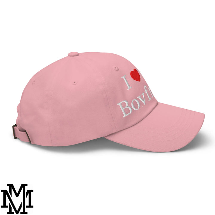 I Love My Boyfriend Heart Embroidered Unstructured Dad Hat - Pink
