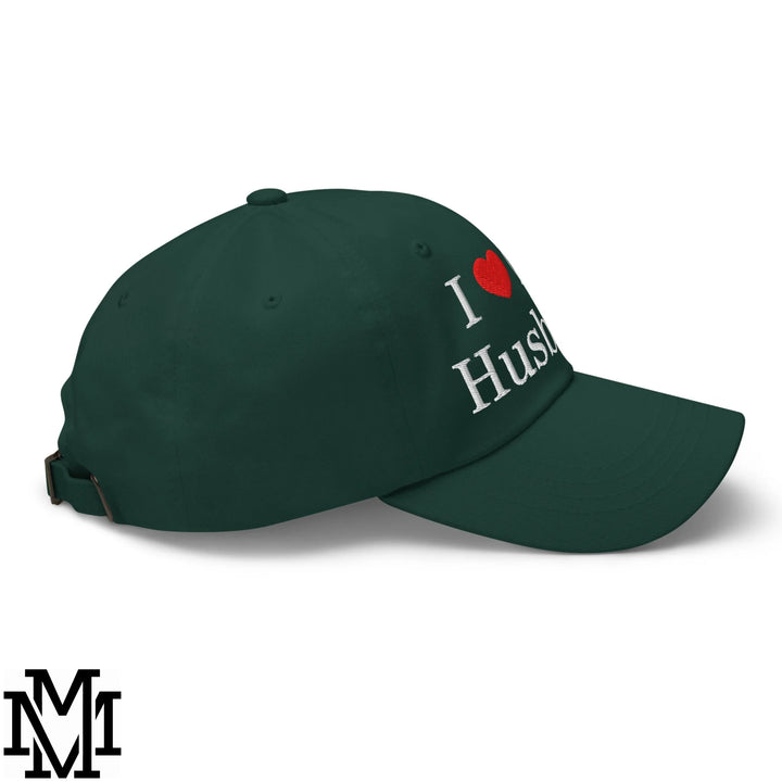 I Love My Husband Heart Embroidered Unstructured Dad Hat - Spruce