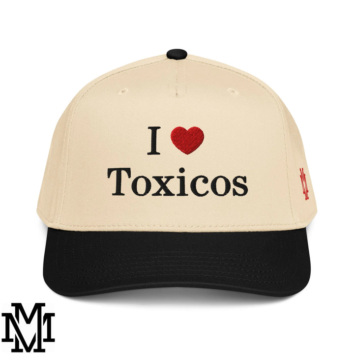 I Love Toxicos Heart Embroidered Baseball Snapback Hat - Black Natural