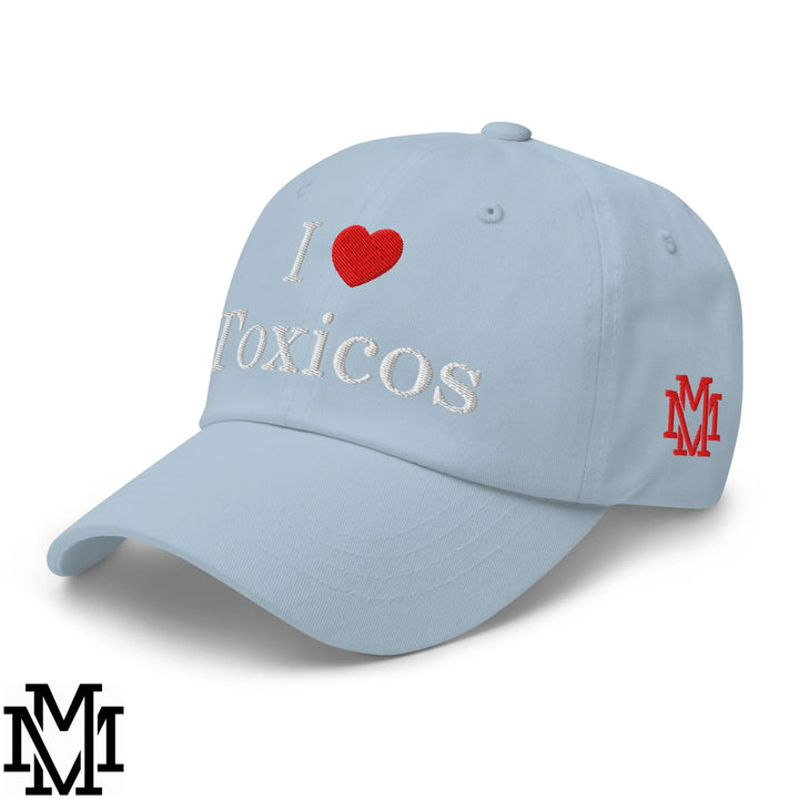 I Love Toxicos Heart Embroidered Unstructured Dad Hat - Light Blue