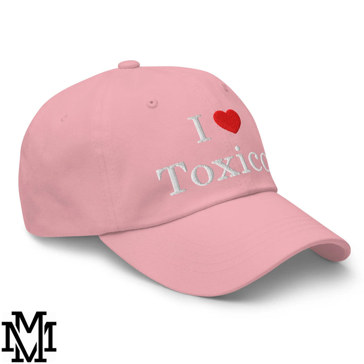 I Love Toxicos Heart Embroidered Unstructured Dad Hat - Pink