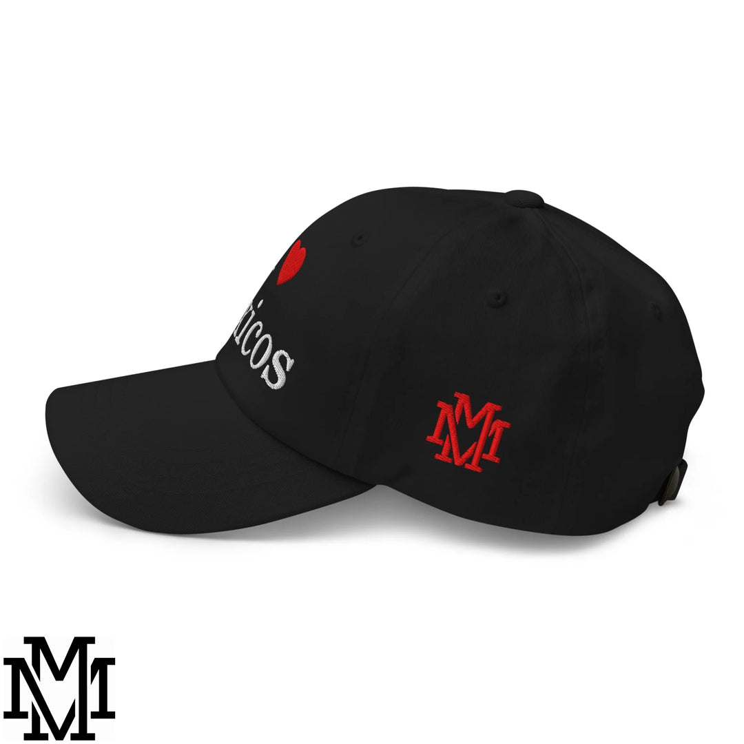 I Love Toxicos Heart Embroidered Unstructured Dad Hat - Black