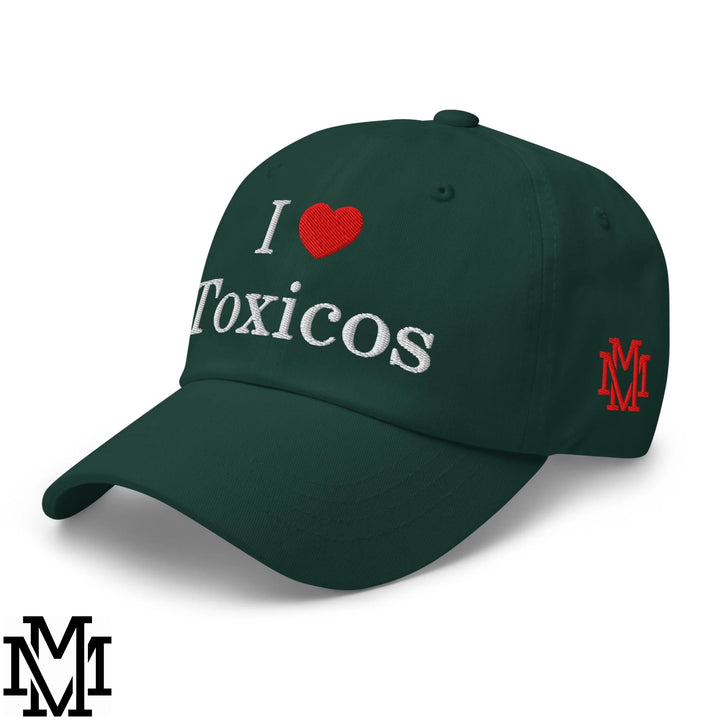 I Love Toxicos Heart Embroidered Unstructured Dad Hat - Spruce