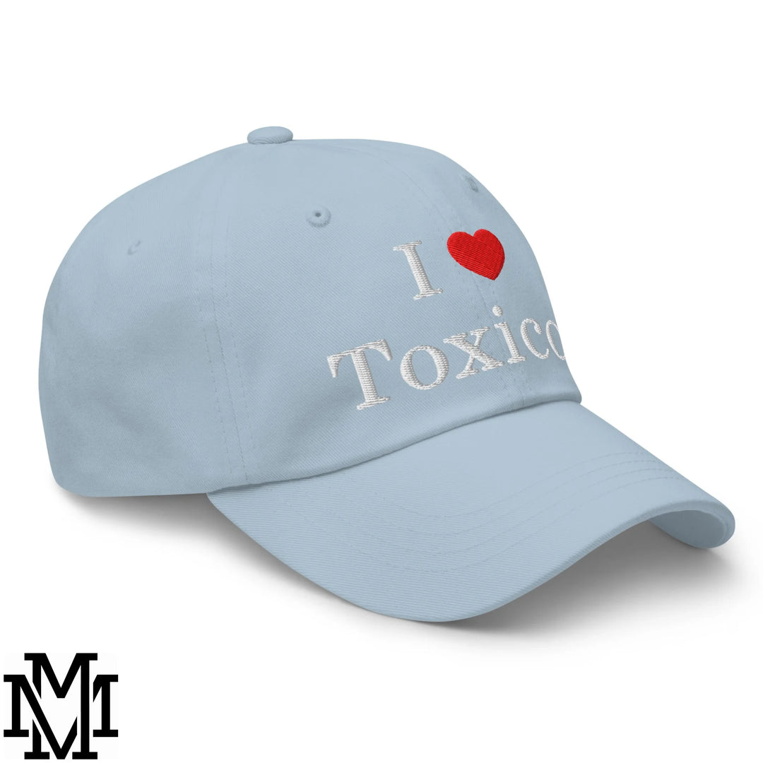 I Love Toxicos Heart Embroidered Unstructured Dad Hat - Light Blue