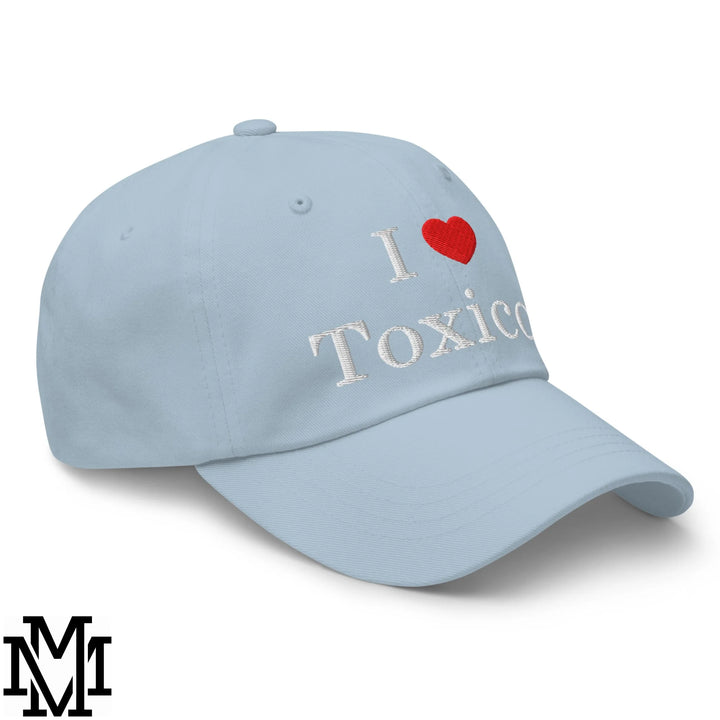 I Love Toxicos Heart Embroidered Unstructured Dad Hat - Light Blue