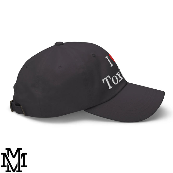 I Love Toxicos Heart Embroidered Unstructured Dad Hat - Dark Grey