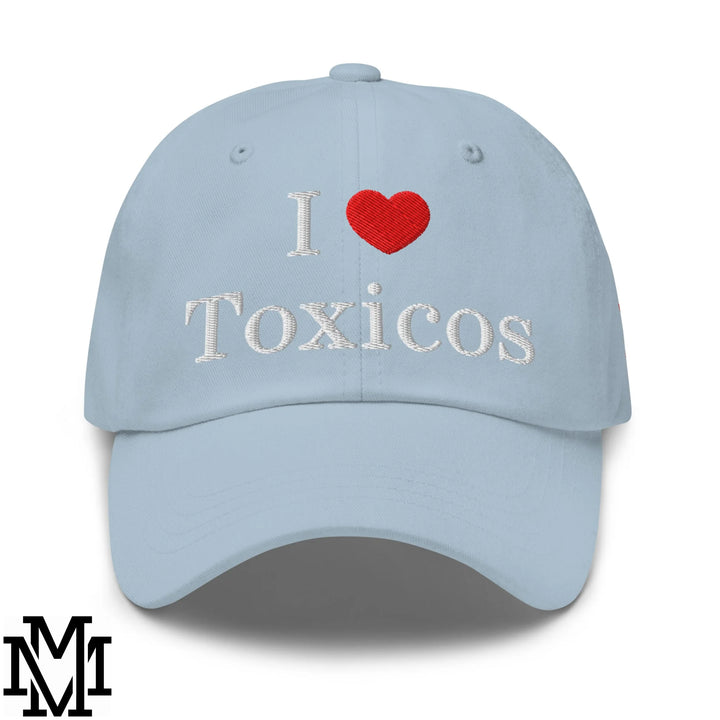 I Love Toxicos Heart Embroidered Unstructured Dad Hat - Light Blue