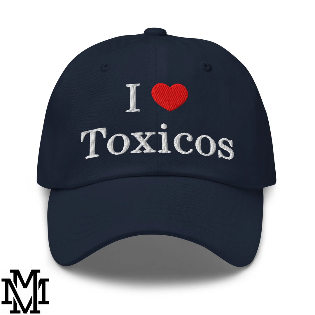 I Love Toxicos Heart Embroidered Unstructured Dad Hat - Navy