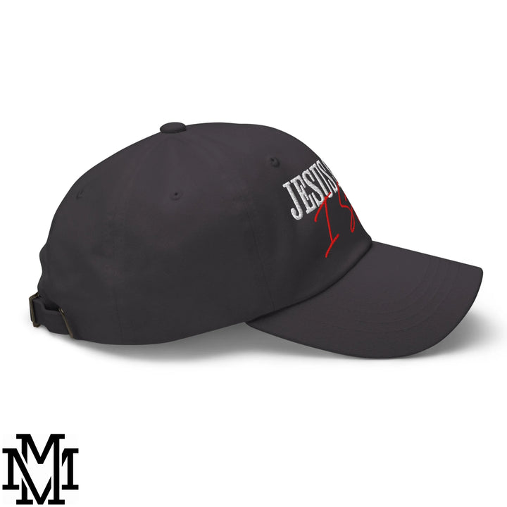 Jesus Saves I Spend Embroidered Unstructured Dad Hat - Dark Grey