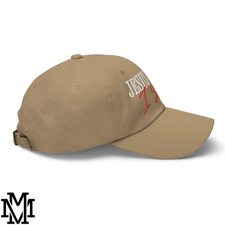 Jesus Saves I Spend Embroidered Unstructured Dad Hat - Khaki