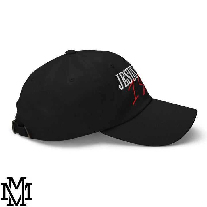 Jesus Saves I Spend Embroidered Unstructured Dad Hat - Black
