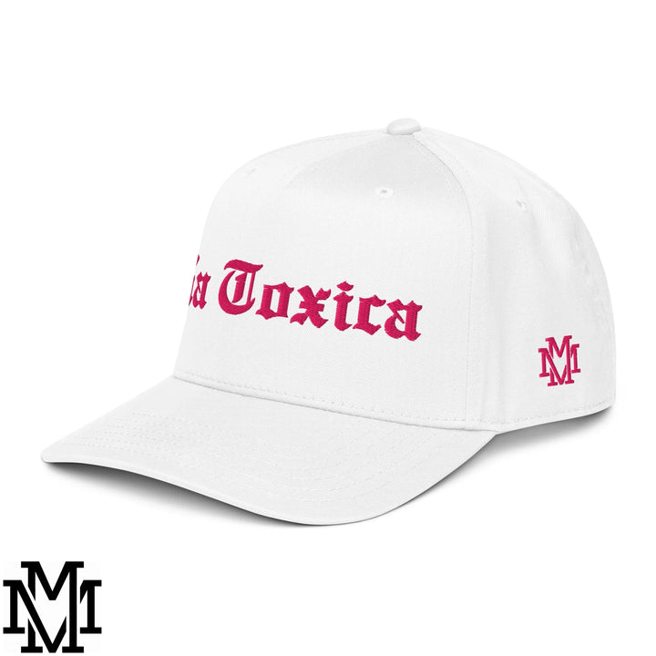 La Toxica Embroidered Baseball Snapback Hat - White