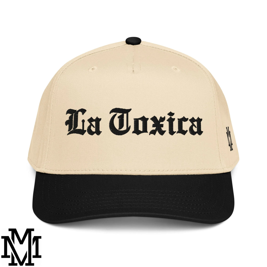 La Toxica Embroidered Baseball Snapback Hat - Black Natural