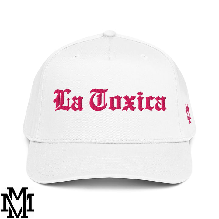 La Toxica Embroidered Baseball Snapback Hat - White