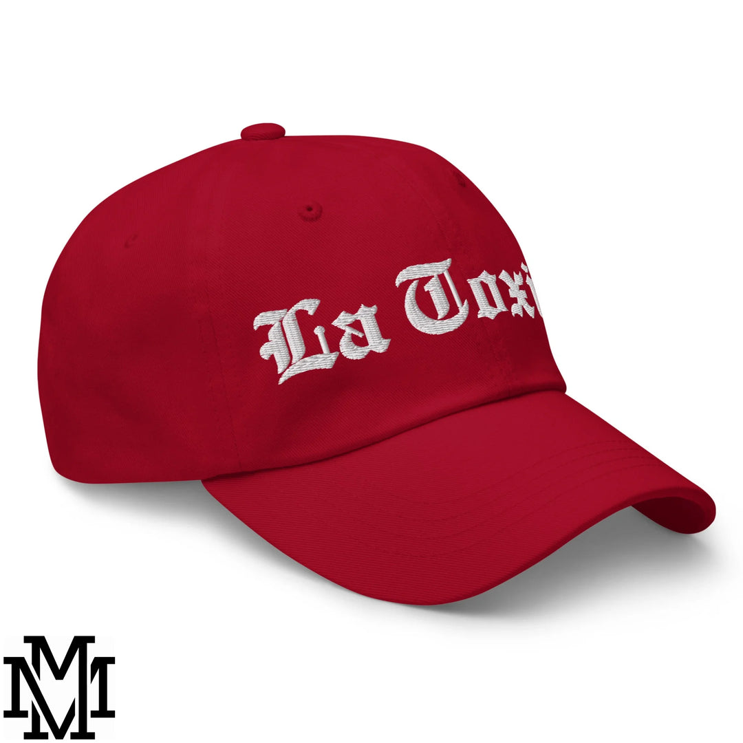 La Toxica Embroidered Unstructured Dad Hat - Cranberry