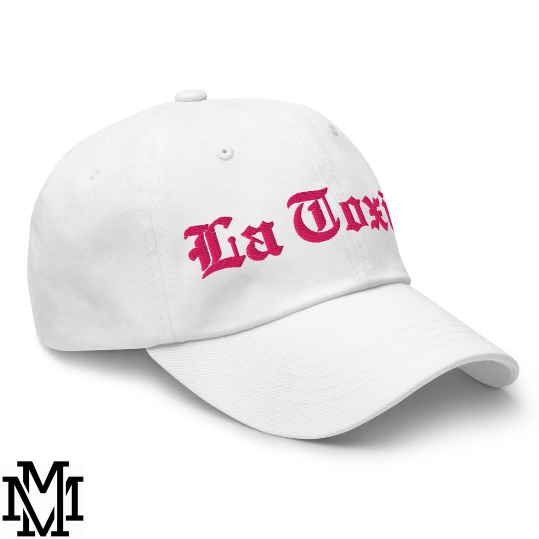 La Toxica Embroidered Unstructured Dad Hat - White