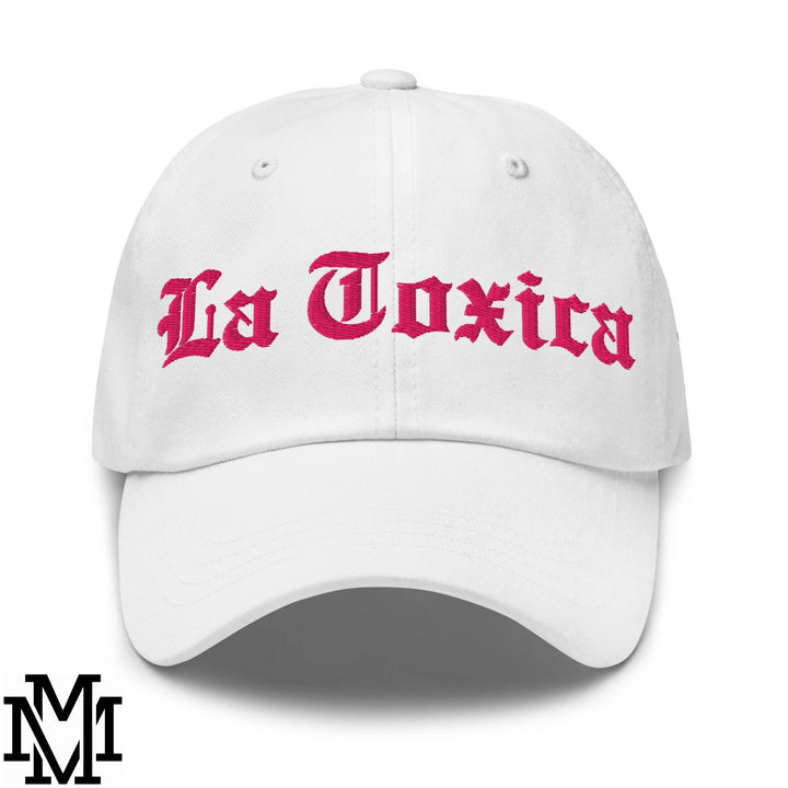 La Toxica Embroidered Unstructured Dad Hat - White