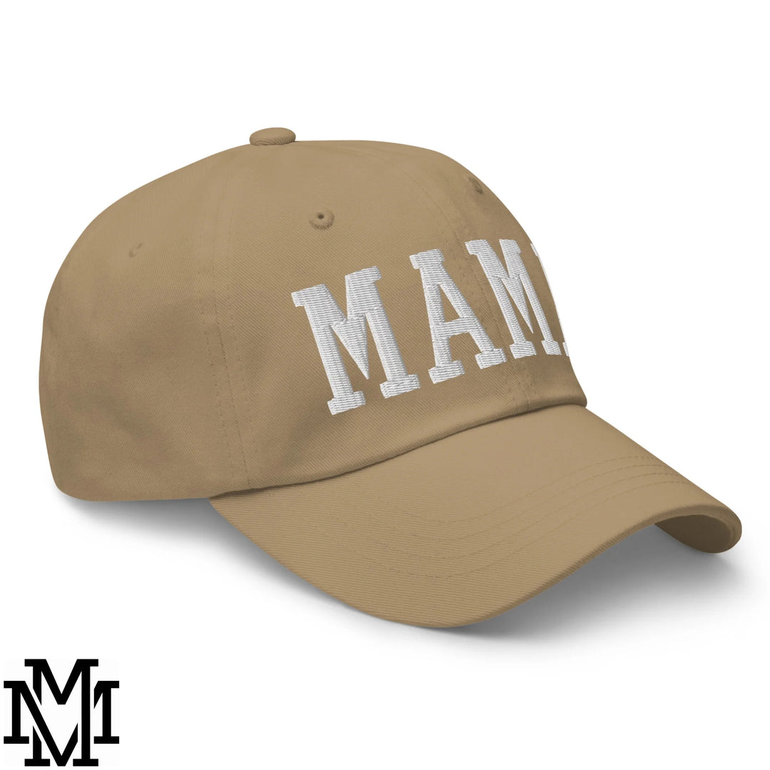 Mama Embroidered Unstructured Dad Hat - Khaki
