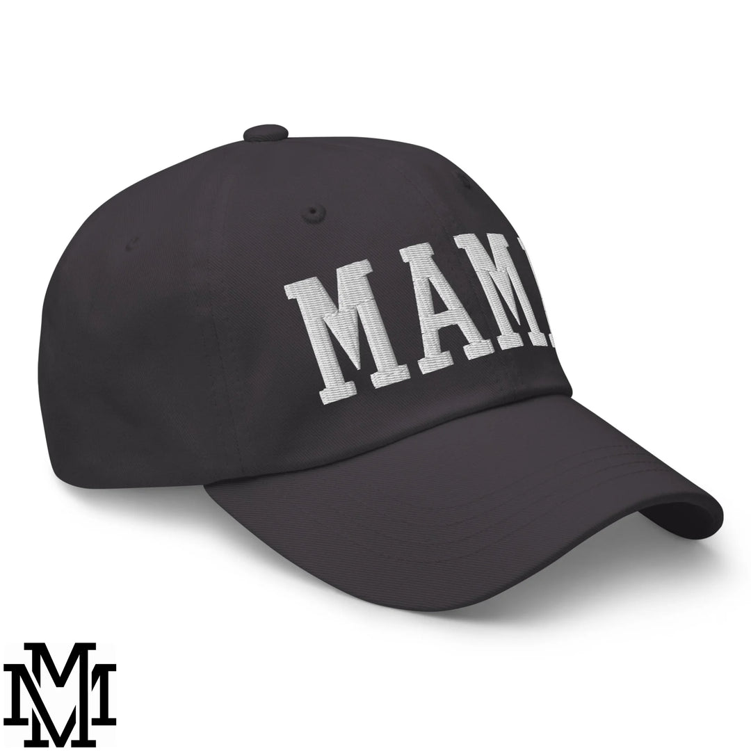 Mama Embroidered Unstructured Dad Hat - Dark Grey