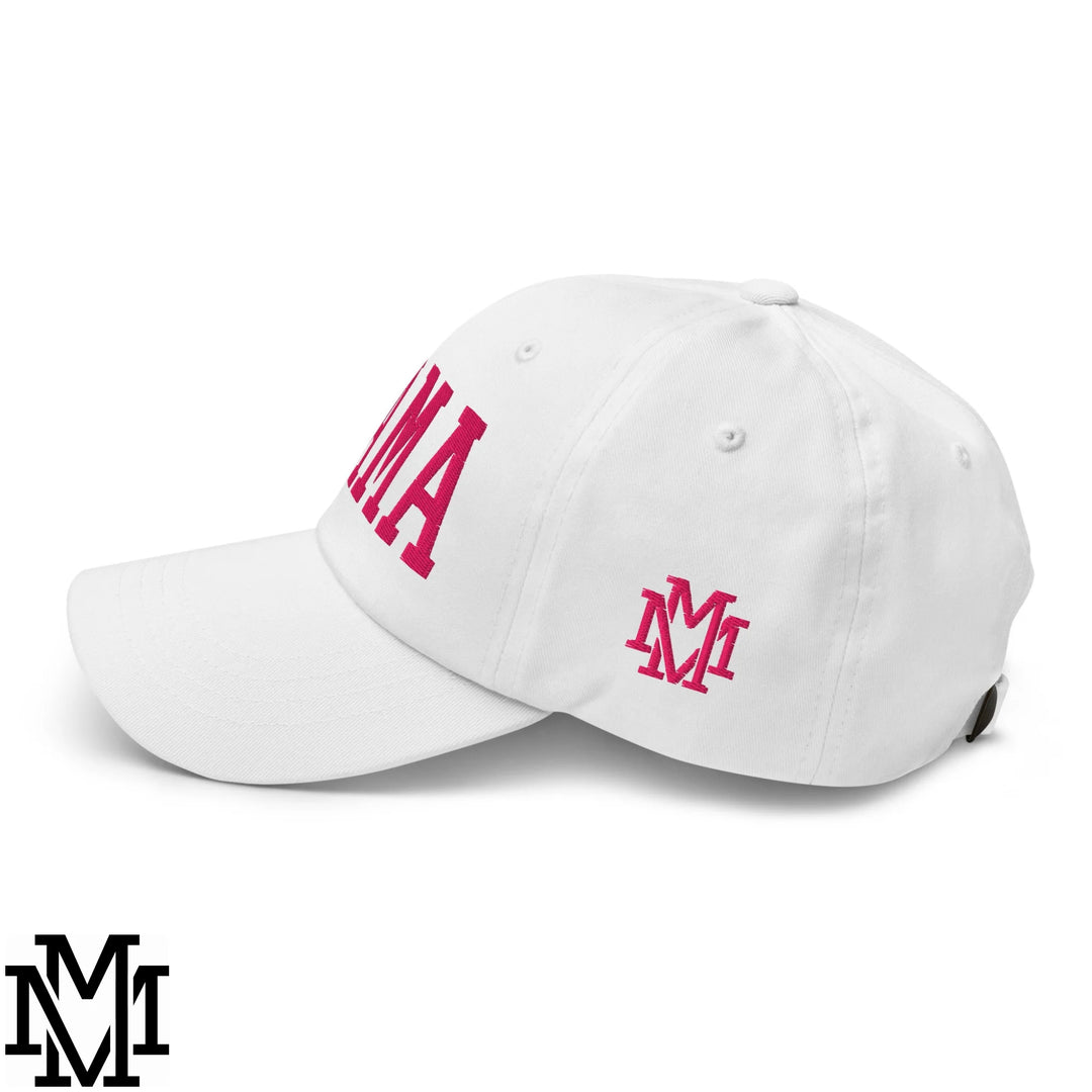 Mama Embroidered Unstructured Dad Hat - White