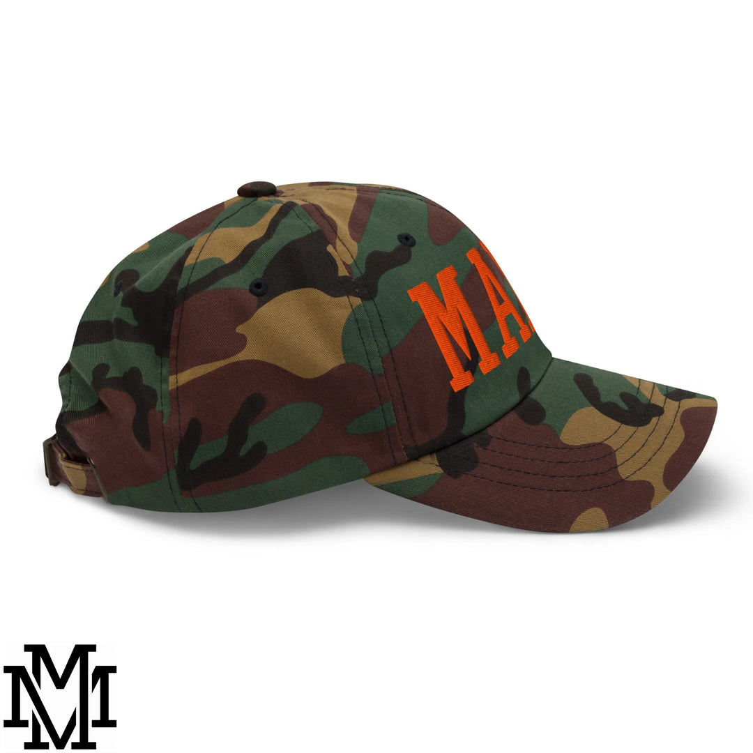 Mama Embroidered Unstructured Dad Hat - Green Camo