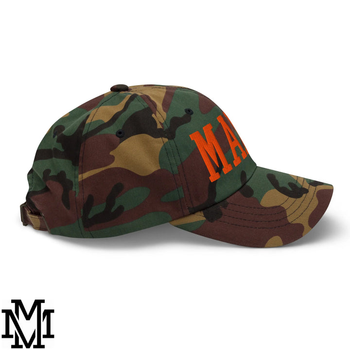 Mama Embroidered Unstructured Dad Hat - Green Camo