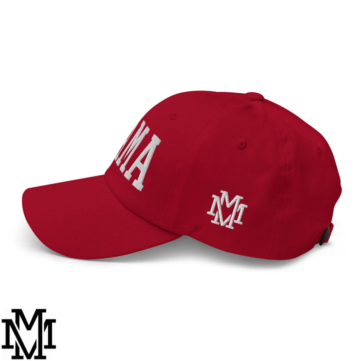 Mama Embroidered Unstructured Dad Hat - Cranberry
