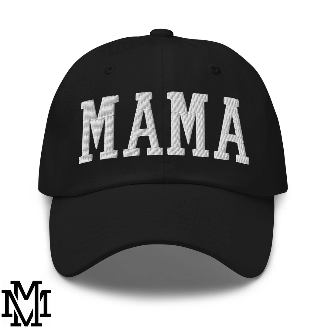 Mama Embroidered Unstructured Dad Hat - Black