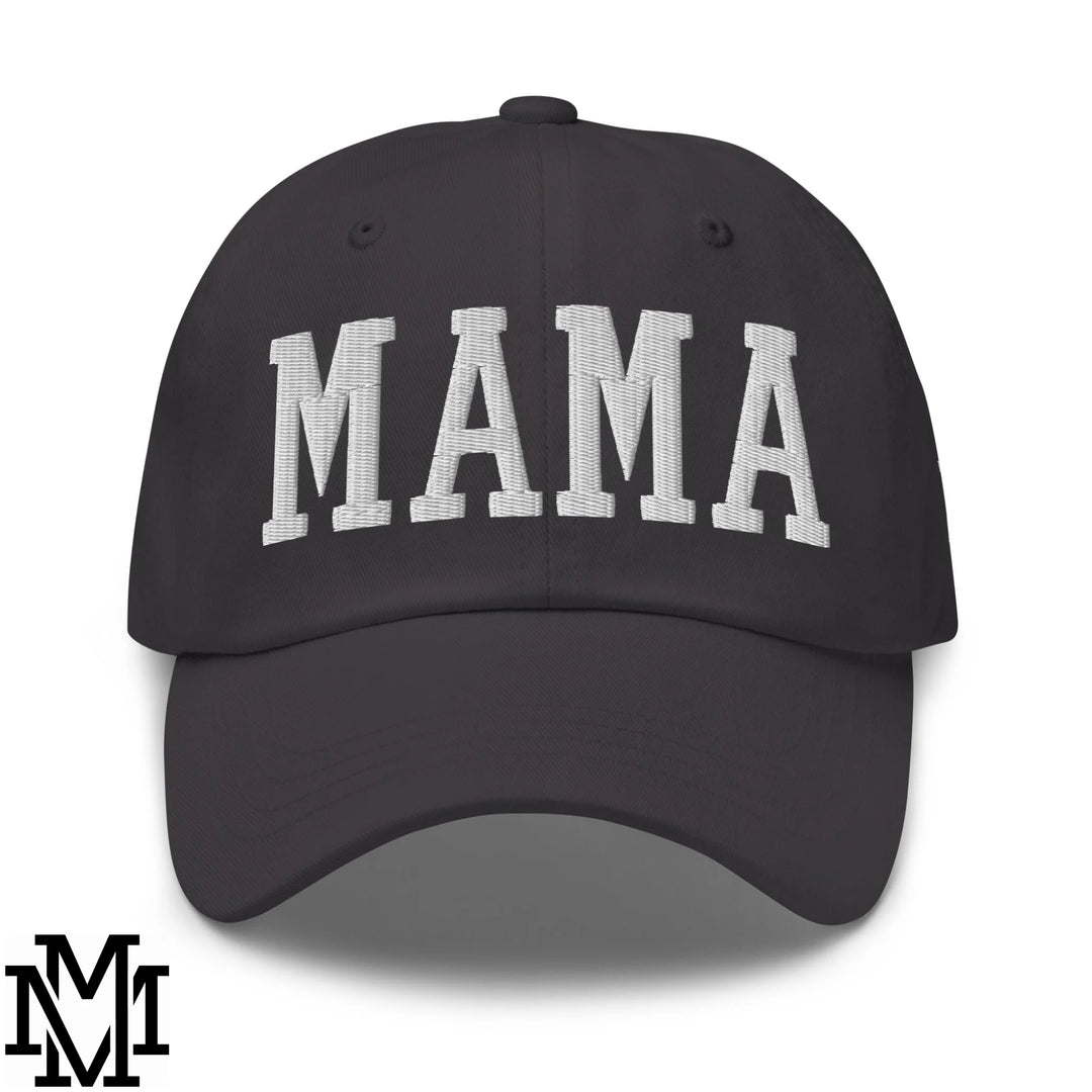 Mama Embroidered Unstructured Dad Hat - Dark Grey