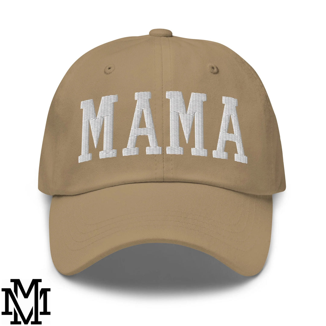 Mama Embroidered Unstructured Dad Hat - Khaki