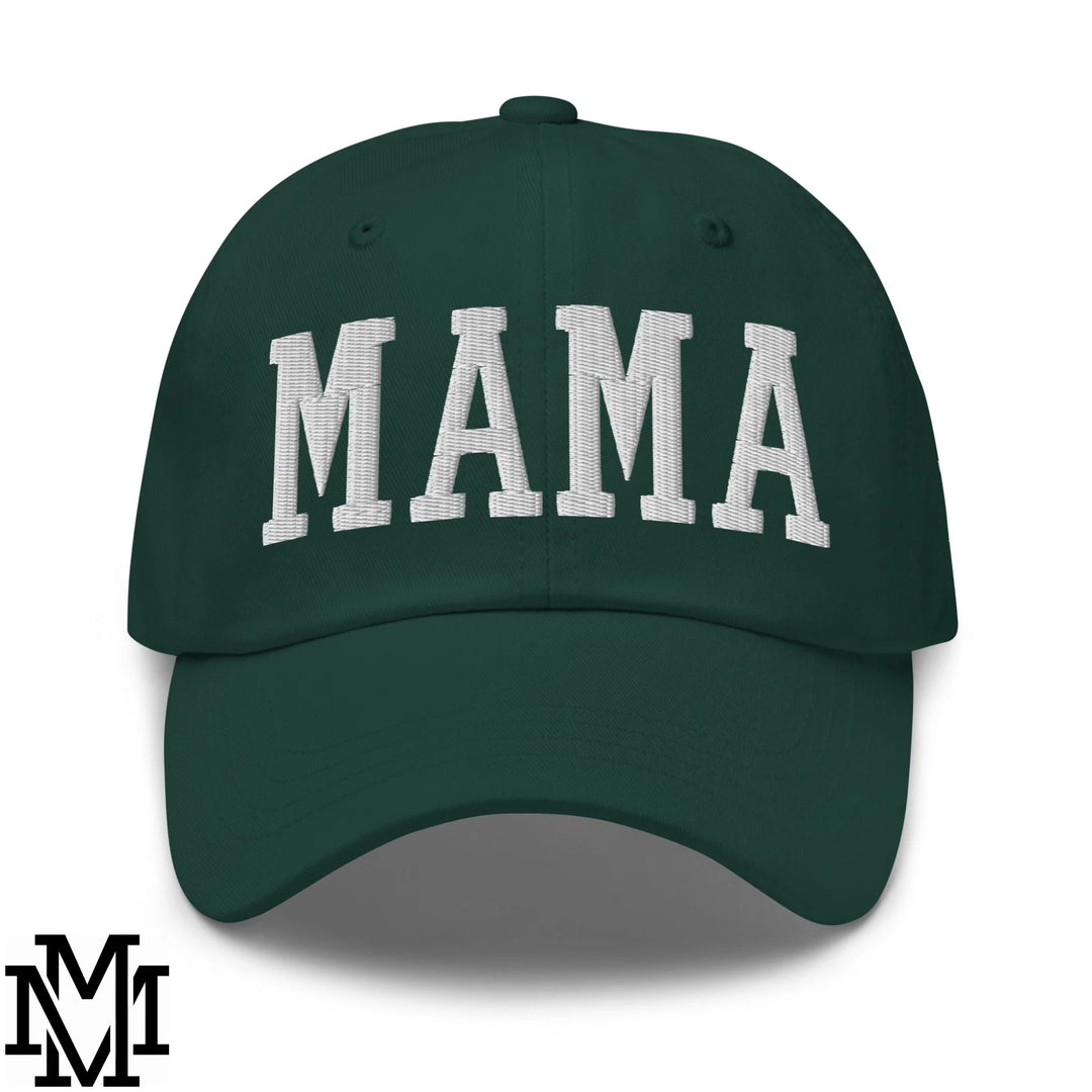 Mama Embroidered Unstructured Dad Hat - Spruce