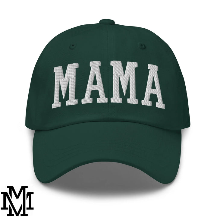 Mama Embroidered Unstructured Dad Hat - Spruce