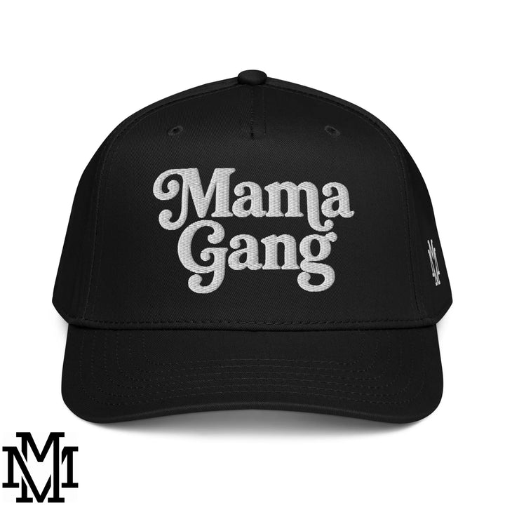 Mama Gang Embroidered Baseball Snapback Hat - Black