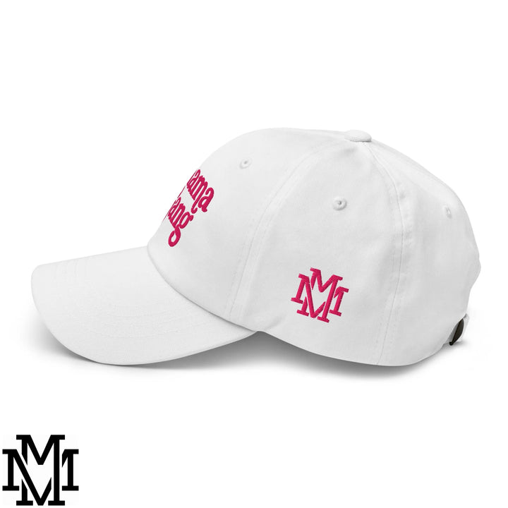 Mama Gang Embroidered Unstructured Dad Hat - White